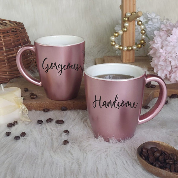 Unbreakable customised Small Hearts Couple Mugs - Set of 2 - Red