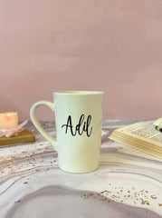 Personalized Tall coffee mug in pastel love