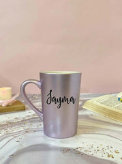 Personalized Tall coffee mug in pastel love