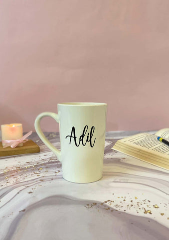 Personalized Tall coffee mug in pastel love