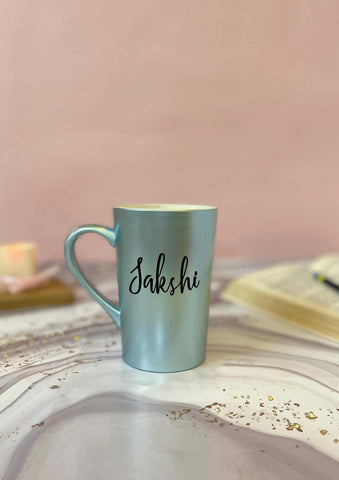 Personalized Tall coffee mug in pastel love