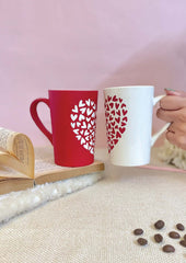 Heart Tall coffee mug - Small Hearts