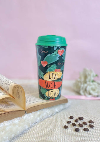 Designer Cup by Chirpy Cups with coffee & sipper lids -Loveberry Bliss