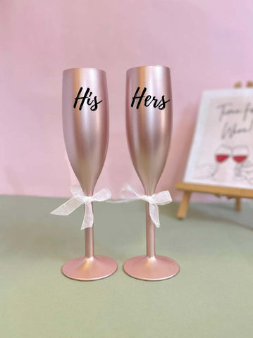 Unbreakable Flutes - His & Her Champagne Glasses - Set of 2 - Classy copper