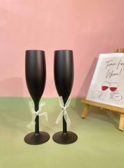 Unbreakable Champagne Flutes - Set of 2 Obsidian Black