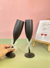 Unbreakable Champagne Flutes - Set of 2 Obsidian Black