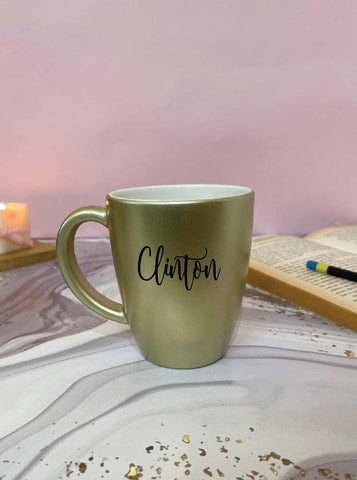 Unbreakable Metallic Mug with Customisable Name - Set of 1