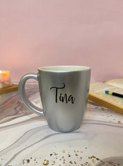 Unbreakable Metallic Mug with Customisable Name - Set of 1