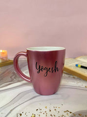 Unbreakable Metallic Mug with Customisable Name - Set of 1