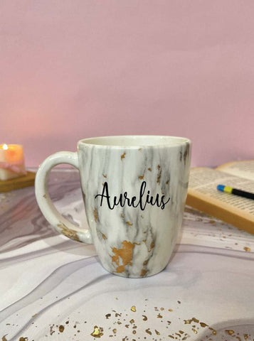 Personalised Unbreakable White Marble Mug