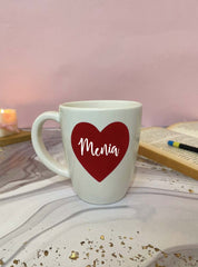 Unbreakable Big Red Heart Mug with Customisable Name - Set of 1