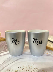 Unbreakable Couple Mugs - Set of 2 - Mr & Mrs - Silver