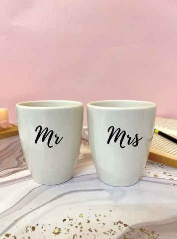 Unbreakable Couple Mugs - Set of 2 - Mr & Mrs - White