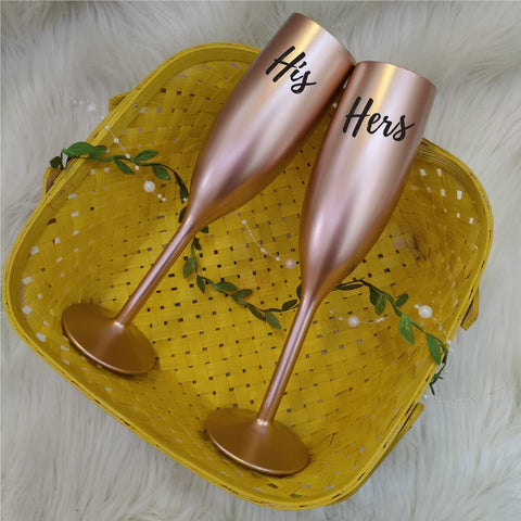 Cheers to Love Gold Champagne Glass Set